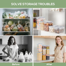 Carica l'immagine nel visualizzatore di Gallery, Cozary Contenitori Ermetici per Alimenti con Coperchio – Set da 8 Contenitori in Plastica Senza BPA per Pasta, Farina, Cereali – Organizer Cucina per Dispensa e Cassetti