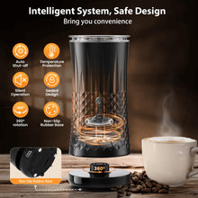 Carica l'immagine nel visualizzatore di Gallery, Montalatte Elettrico, HAPPHOOH 4 in 1 Cappuccinatore Elettrico Fredda/Calda, Schiuma Veloce, Silenzioso Montalatte Automatico Controllo della Temperatura, Macchina per Cappuccino, Latte e Macchiato