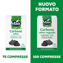 Carica l'immagine nel visualizzatore di Gallery, Matt, Carbone Attivo Vegetale, Integratore Alimentare, 100 Compresse