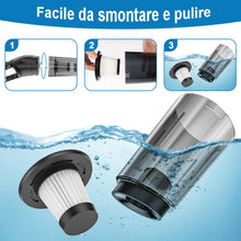Carica l'immagine nel visualizzatore di Gallery, Czemo Aspirabriciole Senza Fili Potente 9000pa 120W Aspirapolvere Auto, Mini Aspirapolvere Portatile per Auto Ricaricabile Aspira Briciole USB Aspirapolvere a Mano per Casa Auto Ufficio