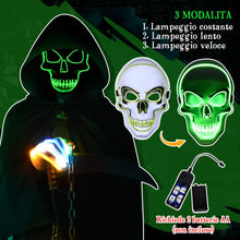 Carica l'immagine nel visualizzatore di Gallery, Aragallant Costumi Halloween, Mantello con Cappuccio Halloween, Morte Costume di Halloween con Falce, Maschera Scheletri