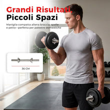 Carica l'immagine nel visualizzatore di Gallery, Sunny Health &amp; Fitness Set Barre Manubri Cromate Filettate 36 cm