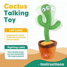 Carica l&#39;immagine nel visualizzatore di Gallery, Giocattoli Bambino Cactus Ballerino Ripete Balla Parlante Danzante Funny Talking Che Ripete Quello Che Dici Peluche Cactus Parlante Interattivo Bambina Ragazzo Natalizi Per Bambini Con 120 Canzoni