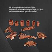 Carica l'immagine nel visualizzatore di Gallery, DIYoung 320 PZ Assortimento di Giunti in Rame, Rondelle Piatte per Motori di Barche e Auto (M5 M6 M8 M10 M12 M14 M16 M20