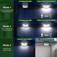 Carica l'immagine nel visualizzatore di Gallery, Luce Solare Led Esterno, 3 Modos IP65 Impermeabile Faretto LED da Esterno con Sensore di Movimento, Lampada Solare da Es