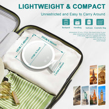 Carica l'immagine nel visualizzatore di Gallery, Auxmir Specchio Ingranditore 10X, Specchio Trucco con Luci a 46 LED, 3 Colori di Luce, Luminosità Regolabile, Ricaricabile, Rotazione a 360°, Potente Ventosa, 20CM