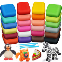 Carica l'immagine nel visualizzatore di Gallery, Argilla da Modellare – 24 Colori Pasta Modellabile Magica Essiccante All'aria per Bambini, Regalo per Ragazzi e Ragazze Dai 3 ai 12 Anni