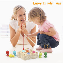 Carica l&#39;immagine nel visualizzatore di Gallery, LinStyle Giochi Bambini 3 Anni, Giochi di Pesca, Giochi Montessori Magnetici di Pesca in Legno mit 10 Pesci e Due Canne da Pesca, Regalo Bambino per 3 4 5 6 Anni