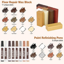 Carica l'immagine nel visualizzatore di Gallery, Kit Riparazione Parquet da 23 Pezzi – Con stucco riempitivo per legno e bastoncini di cera a 11 colori, per riparare gra