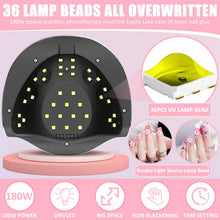 Carica l'immagine nel visualizzatore di Gallery, Frasheng 180W Lampada UV LED Unghie,Nuovo Design Della Maniglia Dell'orecchio Di Gatto,Professionale Fornetto Unghie Semipermanente per Manicure,con 4 Modalità Timer,con Mini Lampada UV per Unghie