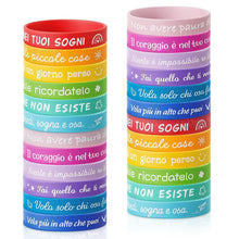 Carica l'immagine nel visualizzatore di Gallery, Tccydm 24 Braccialetti Bambini con Frasi Motivazionali, Braccialetti Silicone Colorati Amicizia, Gadget Compleanno Bambini, Regalini Fine Festa, Regalo bambini, Pensierini Festa Scuola