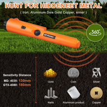Carica l'immagine nel visualizzatore di Gallery, Flintronic Metal Detector, Impermeabile IP66, Batteria 9V, Arancione