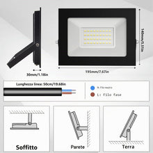 Carica l'immagine nel visualizzatore di Gallery, loyal Luci da Esterno 12V DC, 30W Proiettore Led Esterno, 3000 Lumens Fari di Sicurezza, Bianca Freddo 6000K Faretti LED
