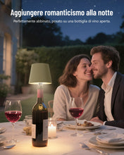 Carica l'immagine nel visualizzatore di Gallery, Beaeet lampada bottiglia LED Nero, ricaricabile USB-C, senza fili, IP54, 3 tonalità dimmerabili, per bottiglie in vetro 