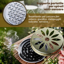 Carica l'immagine nel visualizzatore di Gallery, 4 Pezzi Porta Zampirone Ignifugo con Coperchio, Porta Bobina di Zanzara Portatile in Metallo per Interni ed Esterni, Con