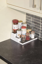 Carica l'immagine nel visualizzatore di Gallery, Copco Basics Portaspezie a 3 Ripiani per Armadio Interno, Organizzatore Antiscivolo per Ripiani da Cucina, 26 x 23 x 8,5cm, Bianco/Grigio