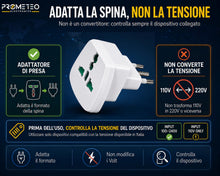 Carica l'immagine nel visualizzatore di Gallery, Adattatore Universale da Viaggio Presa Mondo Spina Italiana 10A 1500W