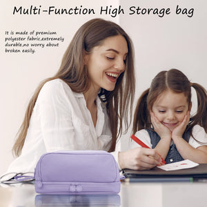 Eucomir Astuccio 3+1 Scomparti Bambina Ragazzo, Astuccio Scuola Elementare Astuccio Grande Astuccio Portapenne Astuccio Ragazza Scuola Media, Viola