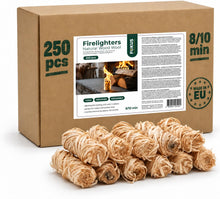 Carica l'immagine nel visualizzatore di Gallery, Horeca Candles Riccioli Accendifuoco Ecologico - Confezione da 250 Accendi Fuoco in Legna Arricchiti con Cera - Accensio