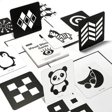 Carica l'immagine nel visualizzatore di Gallery, beiens Sensory Toys Cards, Black and White Newborn Brain Development Toy, Visual Stimulation Learning Activity Cards for