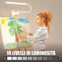 Carica l'immagine nel visualizzatore di Gallery, Lampada a morsetto per cavalletto con interruttore on/off, 3 modalità di colore, dimmerabile, lampada flessibile a collo