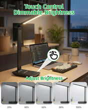 Carica l'immagine nel visualizzatore di Gallery, Carehabi Lampada da scrivania a LED, lampada da tavolo dimmerabile, lampada scrivania a LED ricaricabile con 5 colori e 