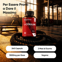 Carica l'immagine nel visualizzatore di Gallery, L Citrullina Vegana, 240 Capsule, 3000mg per Dose, con L-Citrullina Polvere