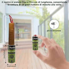 Carica l'immagine nel visualizzatore di Gallery, Rotolini Acchiappamosche ✯Made in UE✯, Carta moschicida Adesiva, Trappola per interno, Fly catcher Ecologico e non tossi