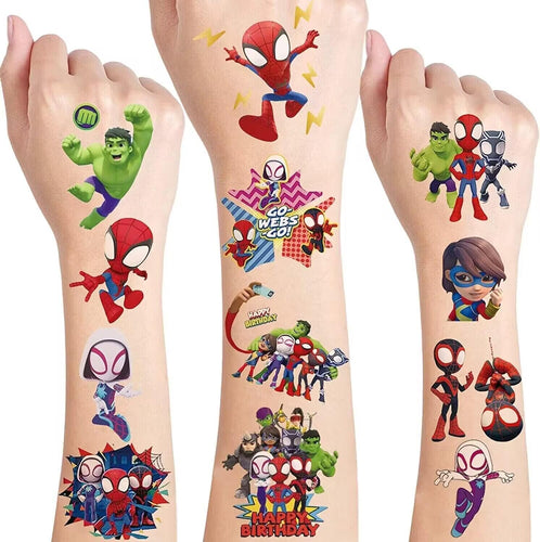Tatuaggi Temporanei i suoi fantastici amici, 8 fogli per bambini Ragazzi Festa Complean
