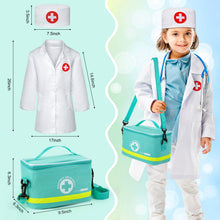 Carica l&#39;immagine nel visualizzatore di Gallery, Sundaymot Valigetta Dottore Bambini, kit Dottoressa Bambina, con Vero stetoscopio, termometro, camice da medico e borsa da medico portatile, Gioco di Ruolo per Ragazze e Ragazzi di 3, 4, 5 Anni