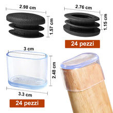 Carica l'immagine nel visualizzatore di Gallery, Gommini per Sedie Ovali.48 Pezzi Tappi Silicone.15mm x 30mm Cuscinetti per Terminali per Inserti per Tubi, Metallo, Prot