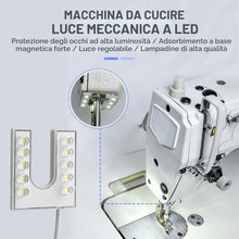 Carica l'immagine nel visualizzatore di Gallery, Lampada per macchina da cucire, lampada flessibile a collo di cigno a LED con base magnetica per macchina da cucire 110-