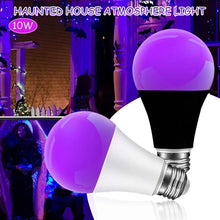 Carica l'immagine nel visualizzatore di Gallery, Lampadina nera UV da 9 W, luce viola, E27 Black Night Light Bulb 395 nm Black Light Light for Body Paint, Children's Bir