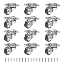 Carica l'immagine nel visualizzatore di Gallery, 12 Pezzi Rotelle per Mobili 12 mm,otelle pivotanti per mobile con Viti