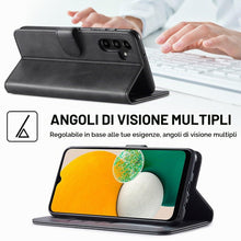 Carica l'immagine nel visualizzatore di Gallery, Cover per Samsung Galaxy A14 5G / A14 4G a Libro,Nero