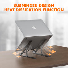 Carica l'immagine nel visualizzatore di Gallery, GRIFEMA GB1054B Supporto PC Portatile, Alluminio, Antiscivolo, Regolabile a 6 Angolazioni, Laptop Stand Compatibile con Laptop da 10-17,3 Pollici e Tablet - Nero