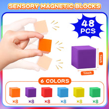 Carica l'immagine nel visualizzatore di Gallery, ROUSKY 48 pezzi strumenti didattici matematici – cubi magnetici esagonali, blocchi magnetici, pensiero spaziale, modelli