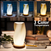 Carica l'immagine nel visualizzatore di Gallery, Lampada da Comodino Camera da Letto, Lampade Comodino Moderne, Lampada Dimmerabile con Paralume in PLA, Base in Legno, L