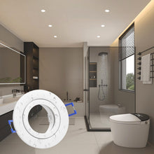 Carica l'immagine nel visualizzatore di Gallery, KYOTECH Cornice Faretti da Incasso, Set da 4 230 V, impermeabili, IP44, colore Bianco, montaggio LED, rotondi, incasso 6