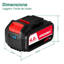 Carica l'immagine nel visualizzatore di Gallery, HYCHIKA 18V Batteria Ricaricabile, 4.0Ah Batteria di Ricambio, per HYCHIKA 18V Sega a Gattuccio