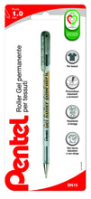 Carica l'immagine nel visualizzatore di Gallery, Pentel BN15 For Fabric, roller gel permanente per tessuti 1,0 mm nero, 1 pz