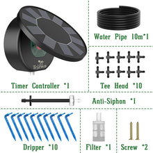 Carica l&#39;immagine nel visualizzatore di Gallery, TRJZWA Kit di Irrigazione Automatica Solare per Vaso, Sistema di Irrigazione Automatico da Giardino, Sistema di Irrigazione Solare a Goccia con 9 Programmi di Irrigazione e 10m di Tubo di Irrigazione