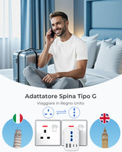 Carica l'immagine nel visualizzatore di Gallery, LENCENT Adattatore Presa Inglese da Viaggio, Spina Tipo G con 3 Prese IT