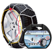Carica l'immagine nel visualizzatore di Gallery, Catene Da Neve In Metallo 9 mm Omologate TUV e GS Onorm Montaggio Rapido Per Auto Macchina Furgone SUV R13 - R15 Con Ten