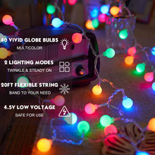 Carica l'immagine nel visualizzatore di Gallery, AGOTD - Ghirlanda di 40 lampadine a LED, 5 m, funzionamento a batteria, impermeabile, ideale per la decorazione di camer