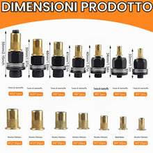 Carica l'immagine nel visualizzatore di Gallery, Set Rivettatrice per Inserti Filettati 7 Pezzi, Kit 77 Pezzi Dadi Rivettabili con M3 M4 M5 M6 M8 M10 M12, Utensile per R