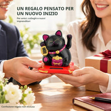 Carica l'immagine nel visualizzatore di Gallery, Maneki Neko Fortune Cat - Gatto felino Alimentato Solare Mini Gatti Ricchezza Accogliente Gatto tirato con Braccio ondeg