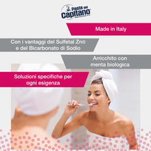 Carica l'immagine nel visualizzatore di Gallery, Pasta del Capitano, Dentifricio Baking Soda Bio, Ravviva il Bianco Naturale dei Denti e Neutralizza gli Acidi della Plac