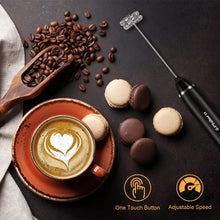 Carica l'immagine nel visualizzatore di Gallery, Philorn Montalatte Elettrico Frullino Montalatte Portatile a Doppia Frusta, Milk Frother Ricaricabile Usb a 3 Velocità, Montalatte Manuale Per Latte/Cappuccino/Caffè/Montalatte