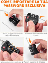 Carica l'immagine nel visualizzatore di Gallery, GRIFEMA GA1006 Lucchetto TSA Combinazione 3 Cifre – Per Valigie da Viaggio